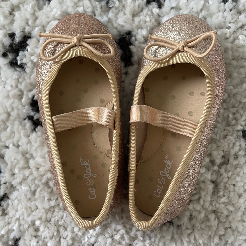 Gold toddler girls flats Cat & Jack